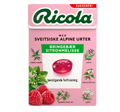 Ricola Bringebær Sitronmelisse 50g