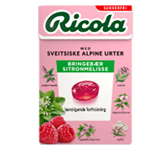 Ricola Bringebær Sitronmelisse 50g