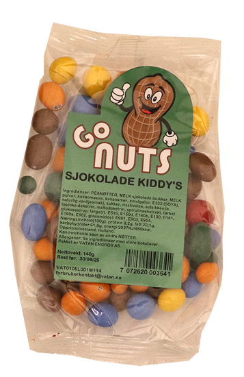 Go Nuts Sjokolade Kiddys 140g