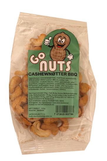 Cashewnøtter BBQ 100g
