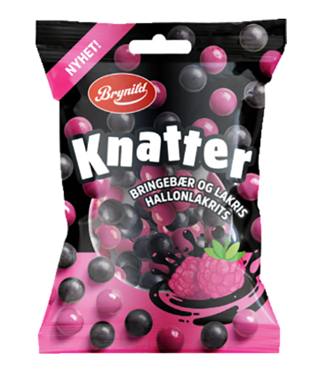 Knatter Bringebær & Lakris 80g