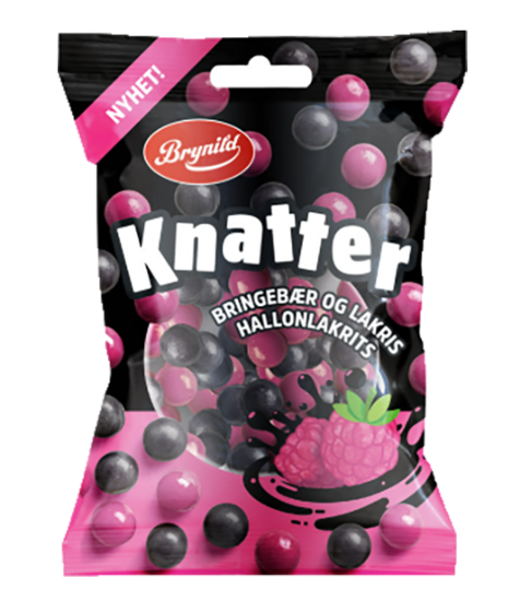 Knatter Bringebær & Lakris 80g