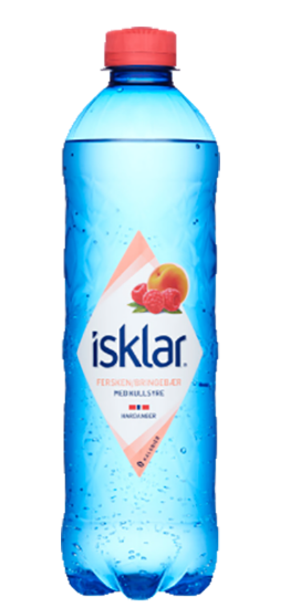 Isklar Fersken/Bringebær 0,5l