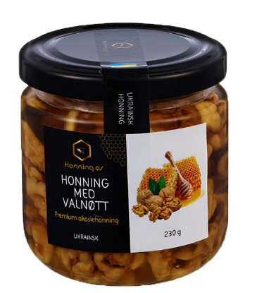 Honning m/Valnøtter 230g