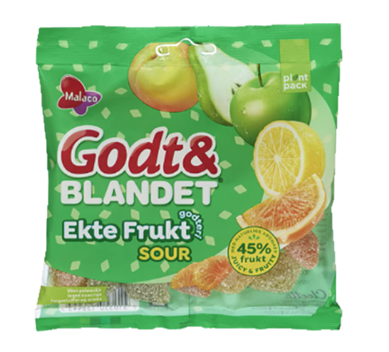Godt&Blandet Ekte Frukt Sour 140g