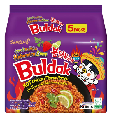 Buldak Hot Chicken Habanero Lime 5pk