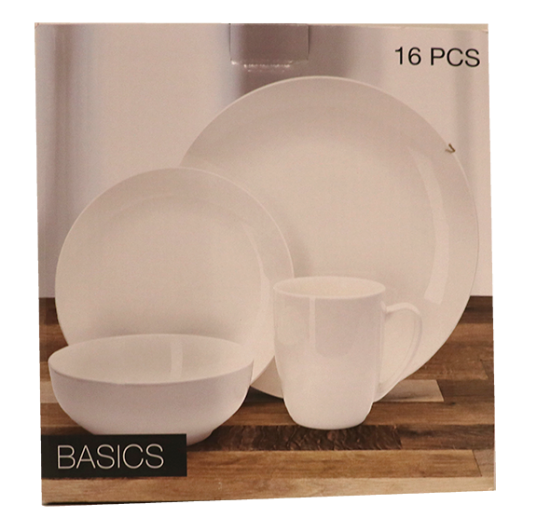 Basic Service Hvit, 16 Deler