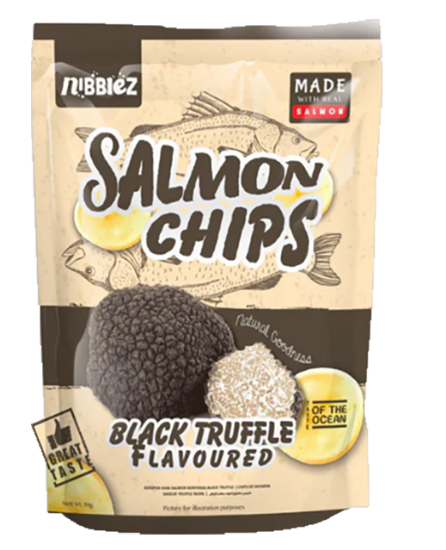 Salmon Chips Black Truffle 50g Nibbiez