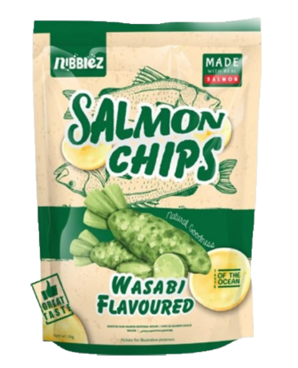 Salmon Chips Wasabi 50g Nibbiez