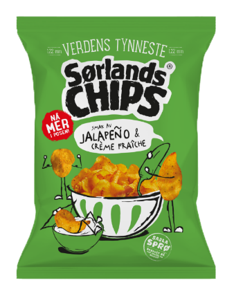 Sørlands Chips Jalapeno & Creme Fraiche 275g