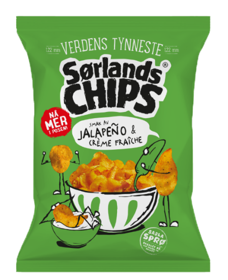 Sørlands Chips Jalapeno & Creme Fraiche 275g