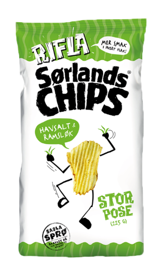 Sørlands Chips Havsalt & Ramsløk 225g