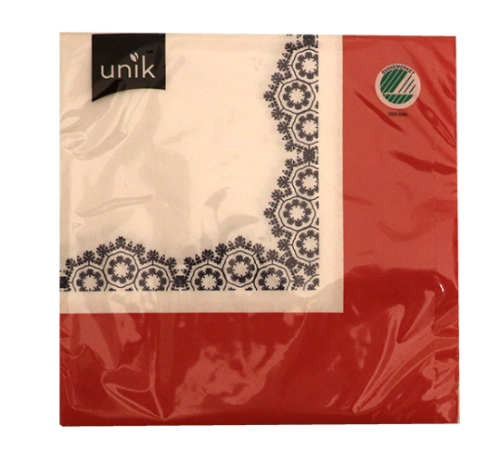 Serviett 17. Mai Rød Kant 33x33cm