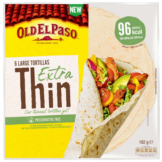 Store Extra Tynne Tortilla 192g