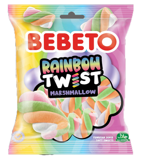 Bebeto Marshmallow Rainbow Twist 250g
