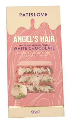 Angel's Hair White Chocolate Raspberry 90g