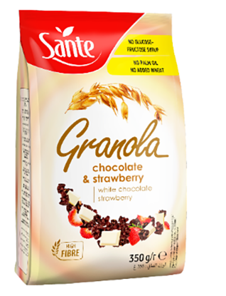 Sante Granola Hvit Sjokolade m/Jordbær 350g