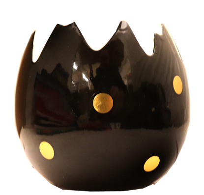 Sjokoladeskål Sort m/Gull 12,5cm x 11,5cm