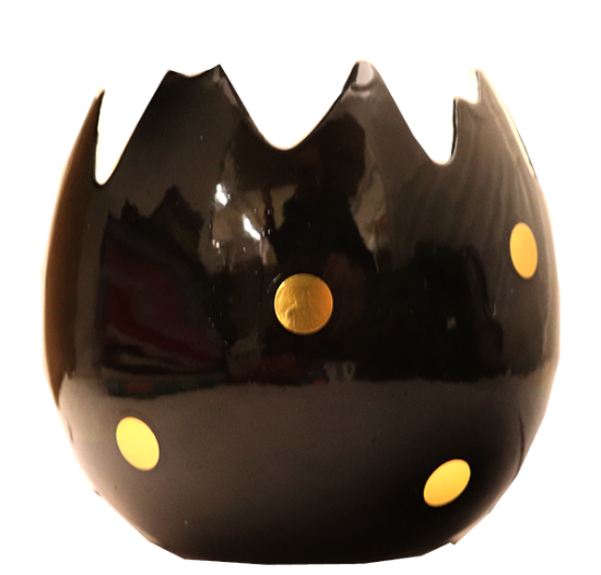 Sjokoladeskål Sort m/Gull 12,5cm x 11,5cm