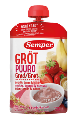 Semper Grøt Jordbær & Banan 120g
