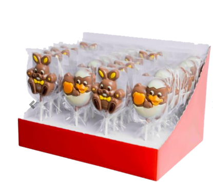 Sjokolade-Lollipop Påskefigur 30g Assortert pr stk