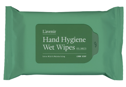 L'Avenir Hand Hygiene Wet Wipes 15stk