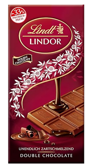 Lindt Dobbel Sjokolade 100g