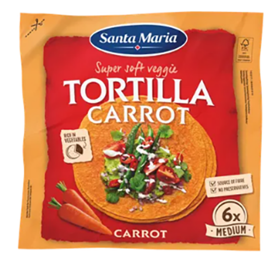 Tortilla Gulrot Medium 6pk 240g