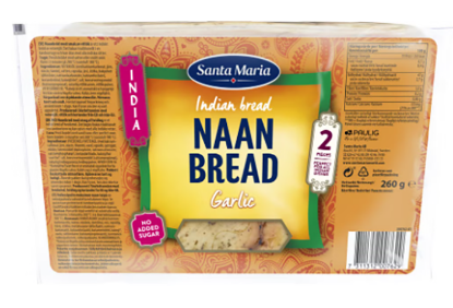 Naan Brød Garlic 260g Santa Maria