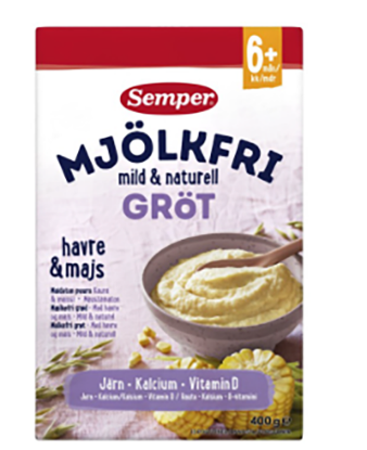 Semper Melkefri Grøt Havre & Mais 400g