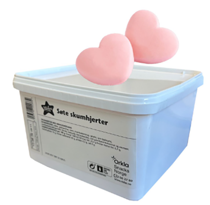 Søte Skumhjerter 1,3kg