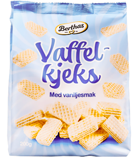 Vaffelkjeks Med Vaniljesmak 200g