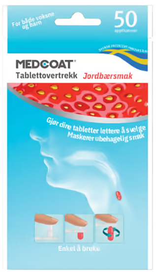 Tablettovertrekk Jordbærsmak 50stk